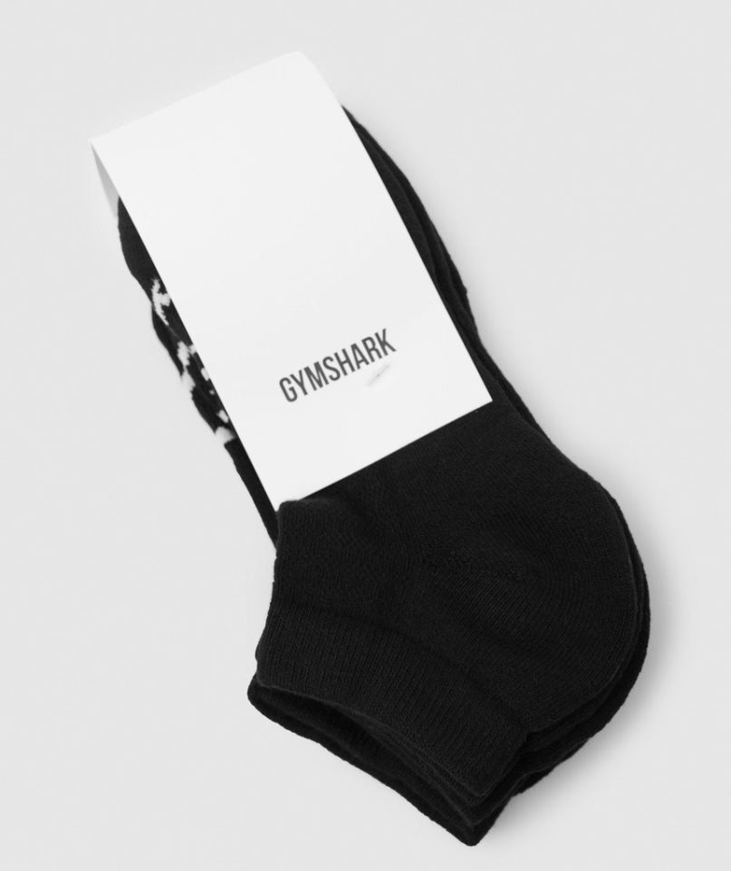 Gymshark Ankle 3pk Socks Black | NZ 8JPQYO